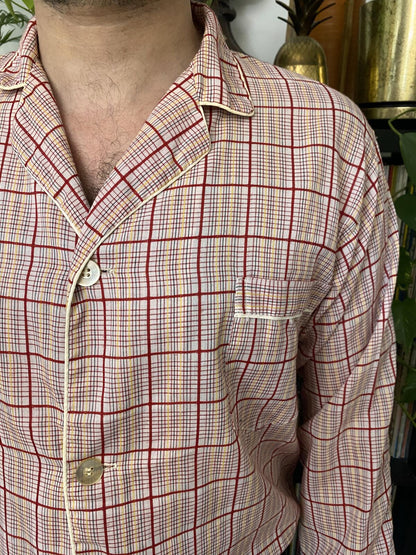 Vintage 1960s Red Pajama Shirt