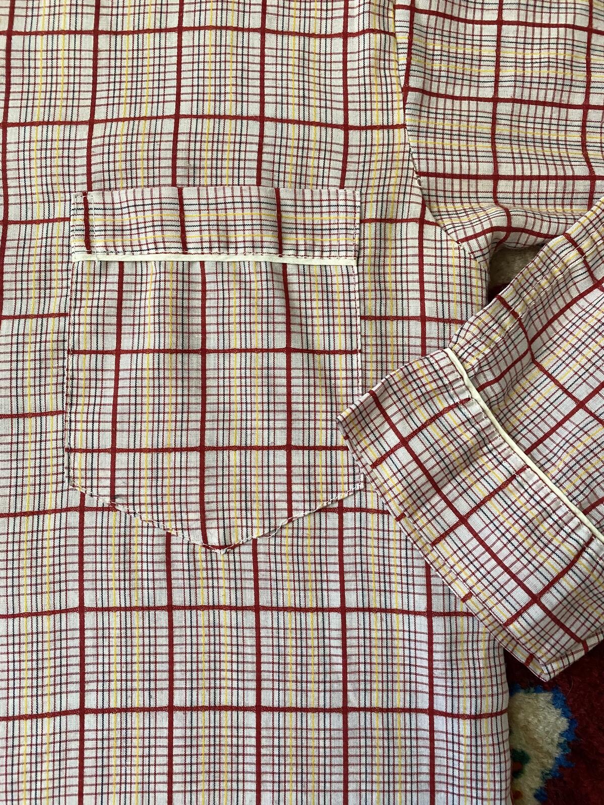 Vintage 1960s Red Pajama Shirt