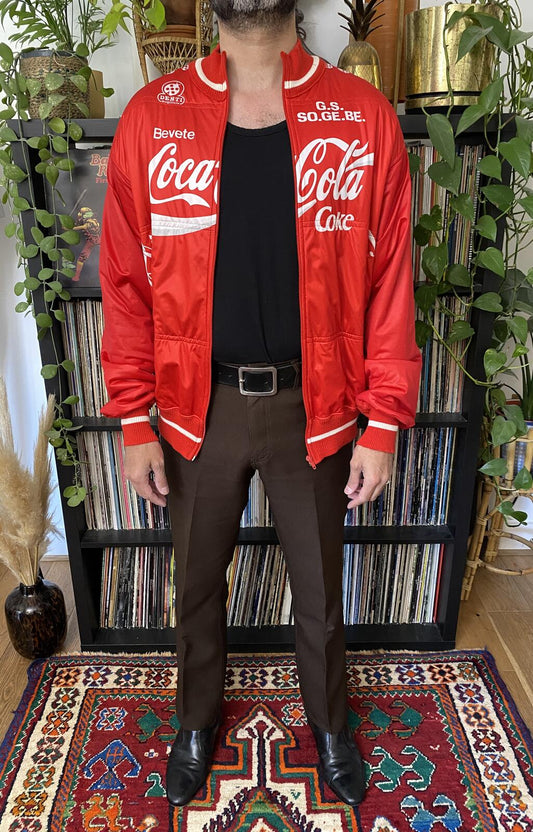 Vintage 1980s Coca-Cola Promotional Cycling Bomber Jacket