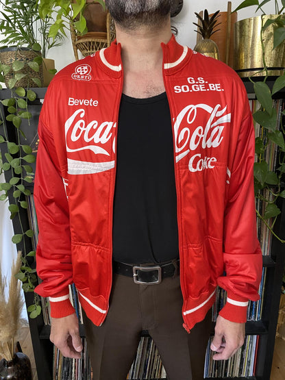 Vintage 1980s Coca-Cola Promotional Cycling Bomber Jacket
