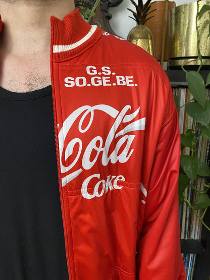 Vintage 1980s Coca-Cola Promotional Cycling Bomber Jacket