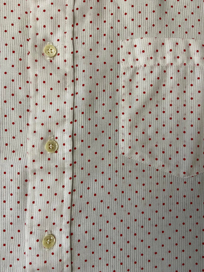 Vintage 1980s White & Red Polka Dot Shirt