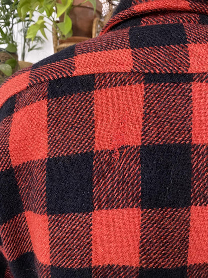 Vintage 1950s Red Penney Mackinaw Plaid Shirt