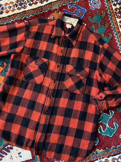 Vintage 1950s Red Penney Mackinaw Plaid Shirt