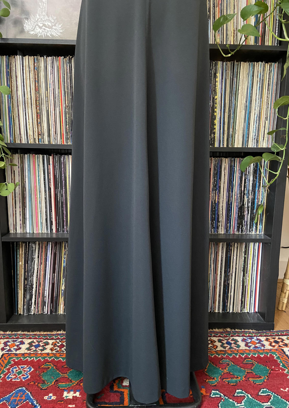 Vintage 1970s Black Halterneck Maxi Dress