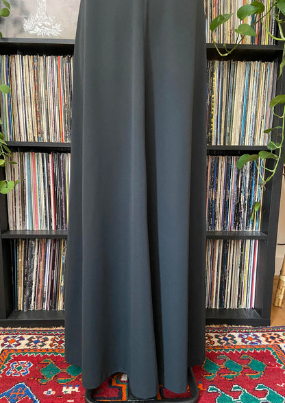 Vintage 1970s Black Halterneck Maxi Dress
