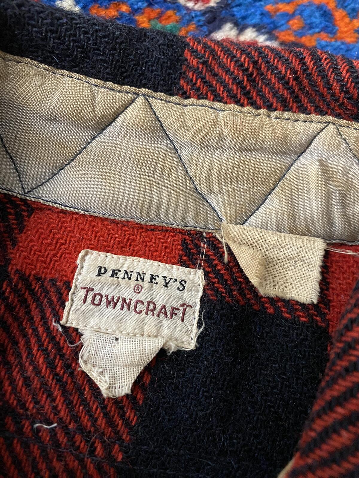 Vintage 1950s Red Penney Mackinaw Plaid Shirt