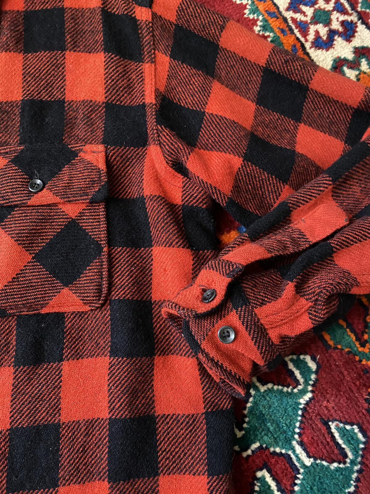 Vintage 1950s Red Penney Mackinaw Plaid Shirt