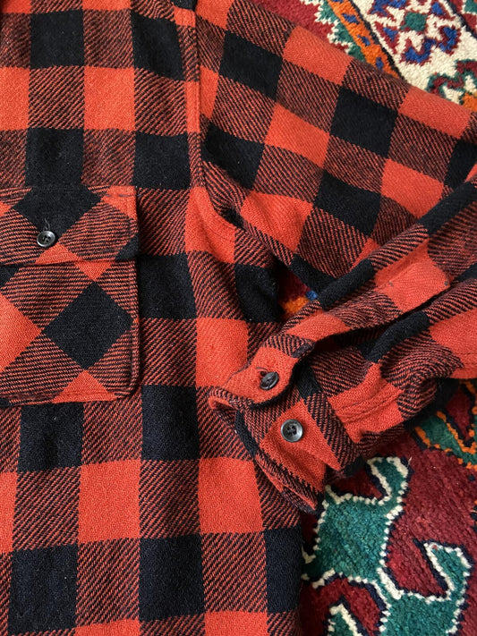 Vintage 1950s Red Penney Mackinaw Plaid Shirt