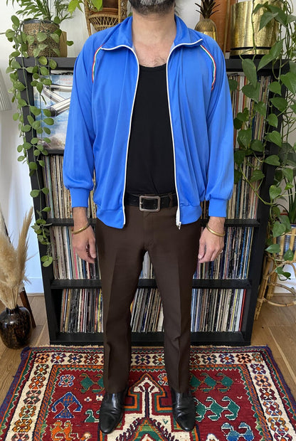 Vintage 1980s Blue Italian Track Top