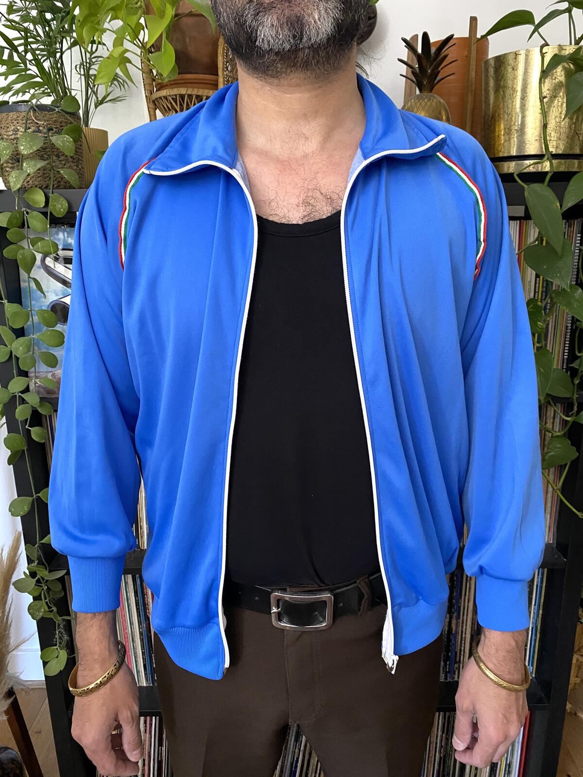 Vintage 1980s Blue Italian Track Top