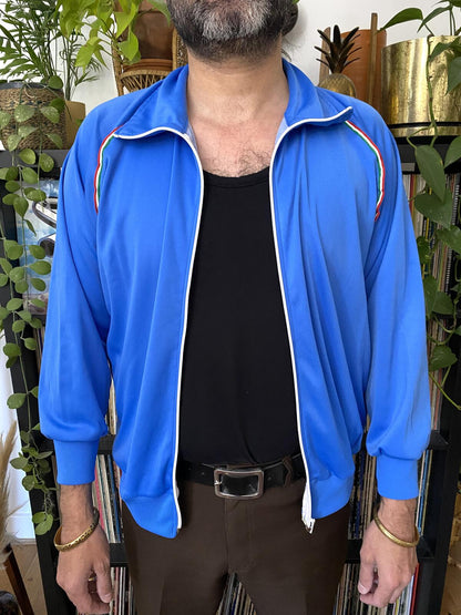 Vintage 1980s Blue Italian Track Top
