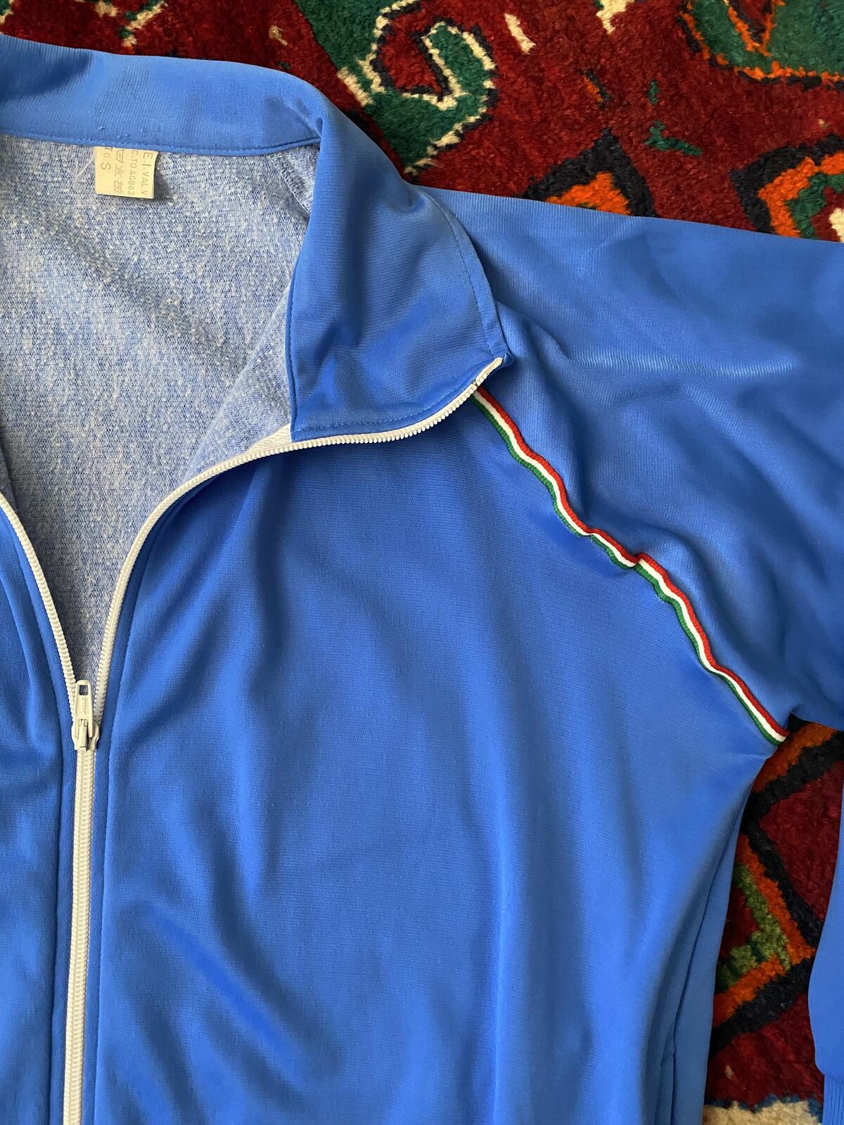 Vintage 1980s Blue Italian Track Top