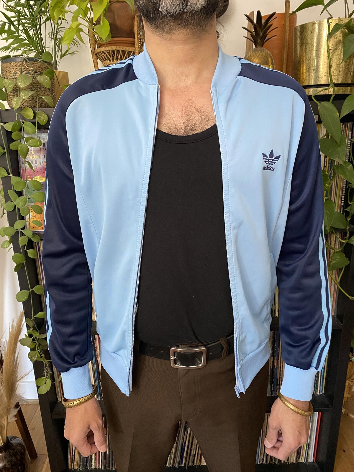 Vintage 1970s Adidas Ventex ATP Blue & Navy Track Top