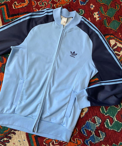 Vintage 1970s Adidas Ventex ATP Blue & Navy Track Top