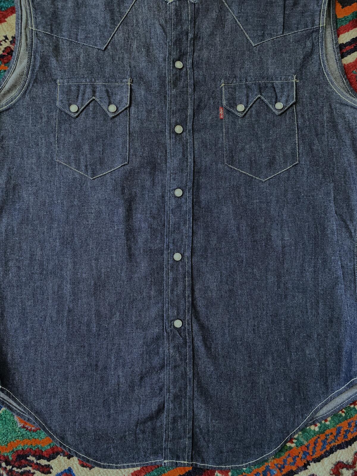Vintage 90s Levi's Shorthorns Big E Custom Denim Shirt