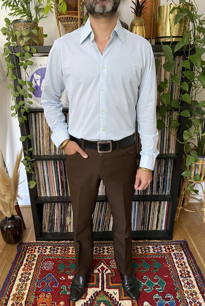Vintage 1970s Blue St Michael Nylon Shirt