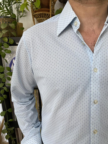 Vintage 1970s Blue St Michael Nylon Shirt