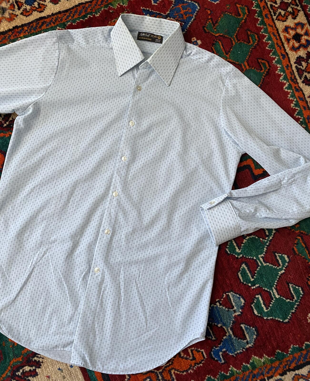 Vintage 1970s Blue St Michael Nylon Shirt