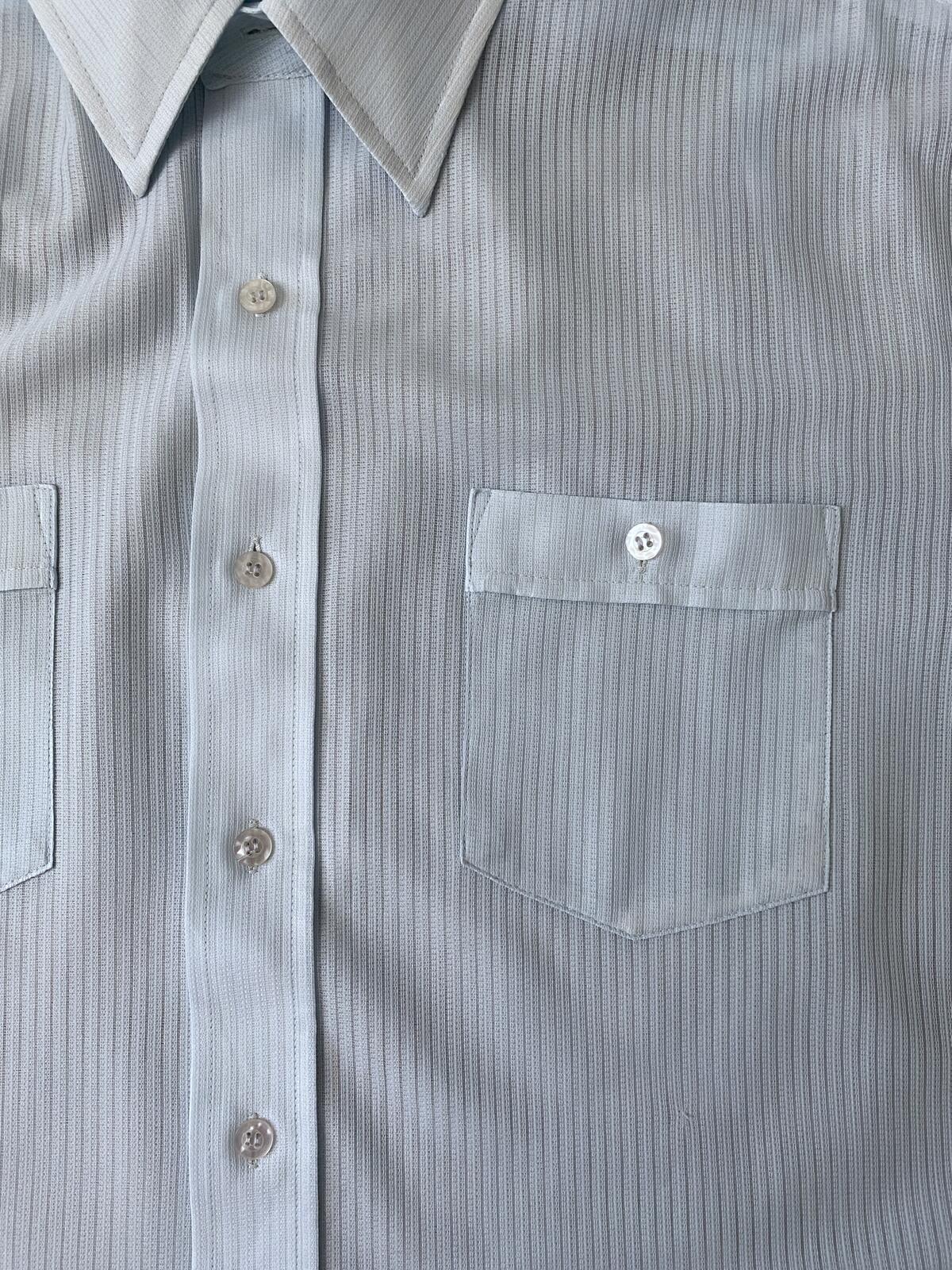 Vintage 1970s Pale Blue Gauzy Shirt