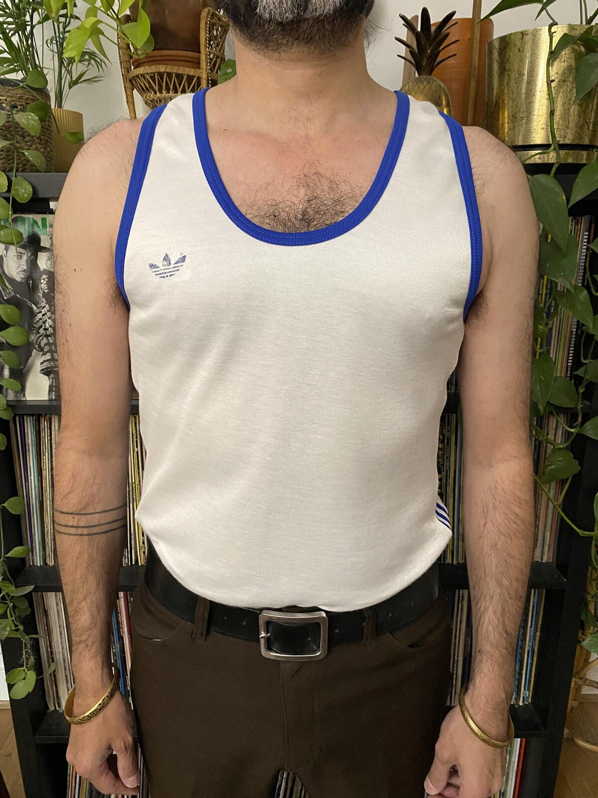 Vintage 1970s White Adidas Ventex Vest