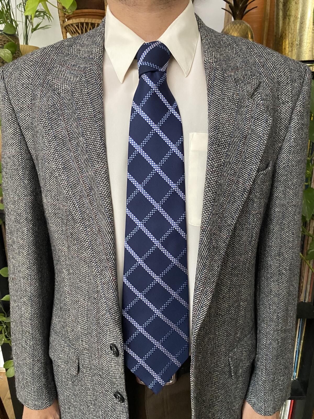 Vintage 90s Blue Pierre Cardin Silk Tie