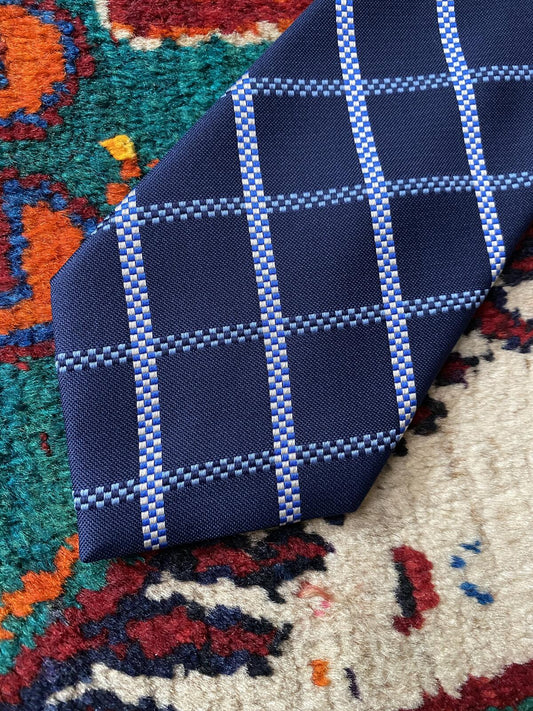Vintage 90s Blue Pierre Cardin Silk Tie