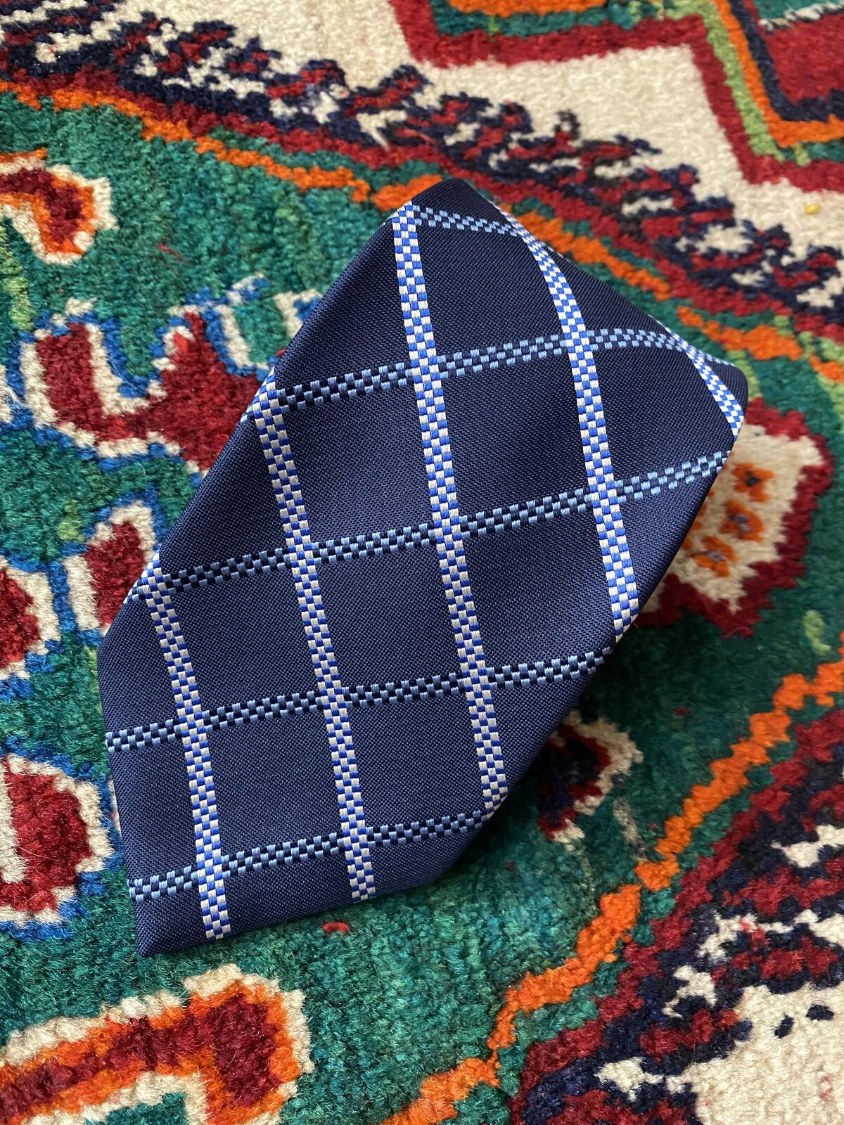 Vintage 90s Blue Pierre Cardin Silk Tie