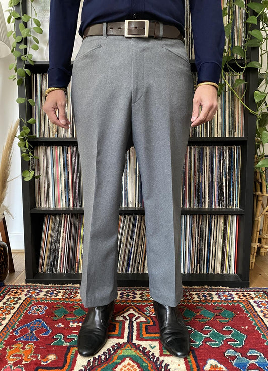 Vintage 1980s Grey Levi's Action Slacks Trousers W36/L26