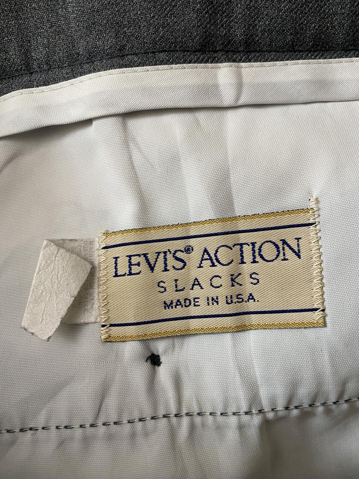 Vintage 1980s Grey Levi's Action Slacks Trousers W36/L26