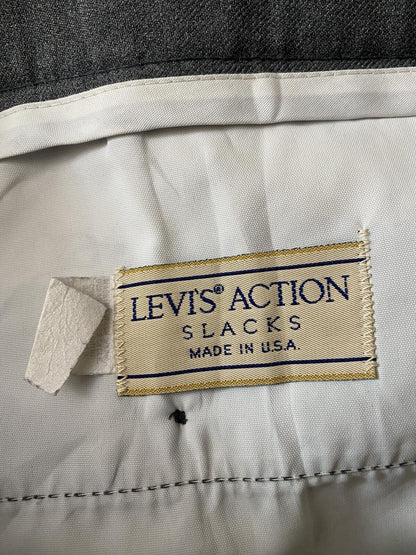 Vintage 1980s Grey Levi's Action Slacks Trousers W36/L26