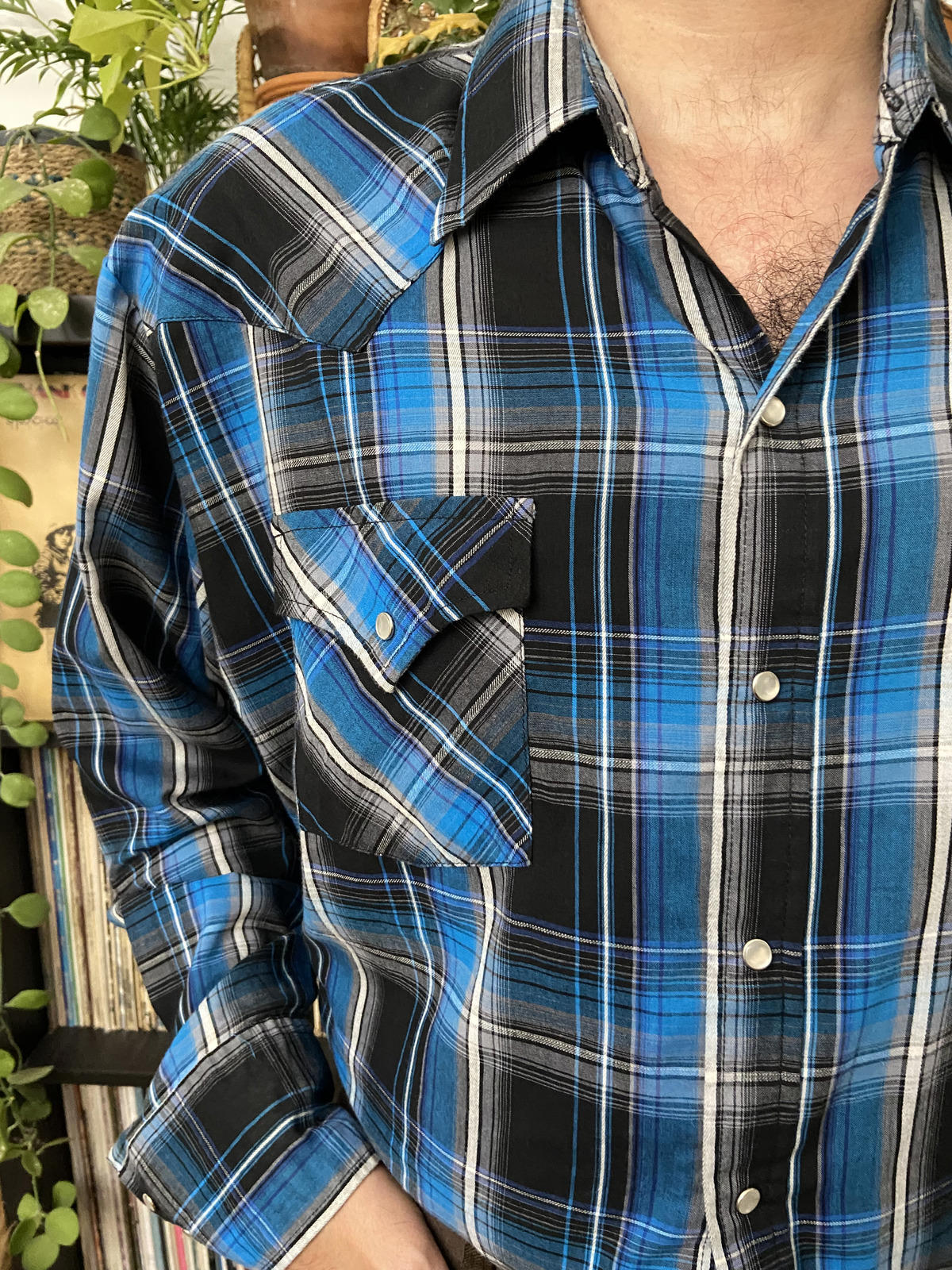 Vintage XXL Blue Ely Cattleman Western Shirt