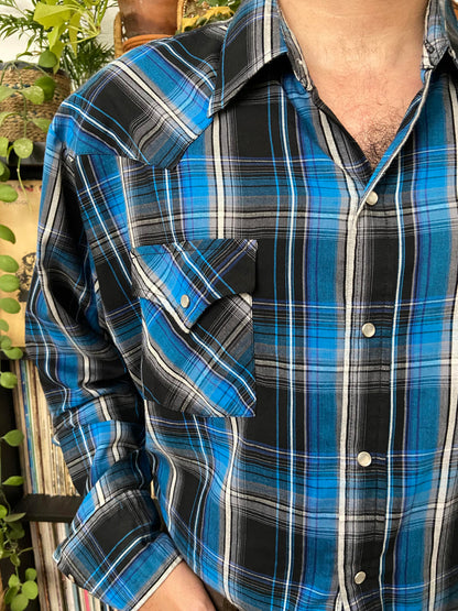 Vintage XXL Blue Ely Cattleman Western Shirt