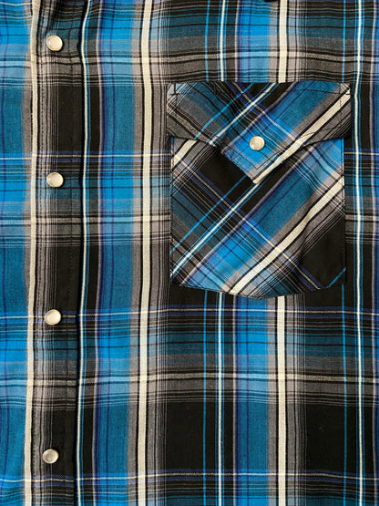 Vintage XXL Blue Ely Cattleman Western Shirt