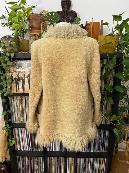 Vintage 1970s Beige Afghan Coat