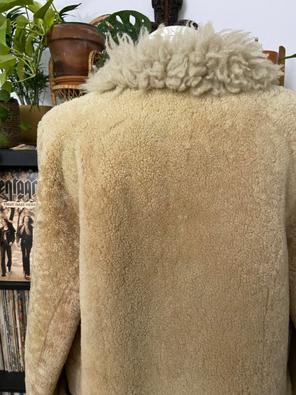 Vintage 1970s Beige Afghan Coat