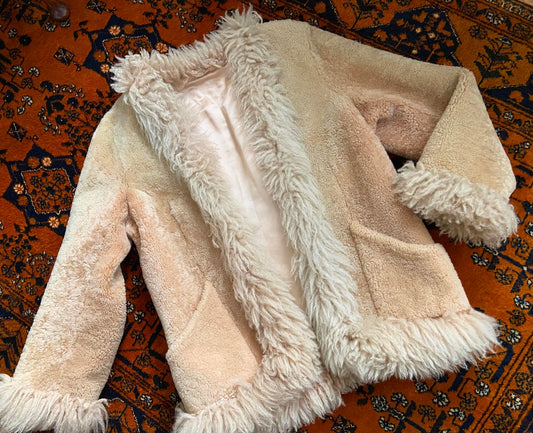Vintage 1970s Beige Afghan Coat