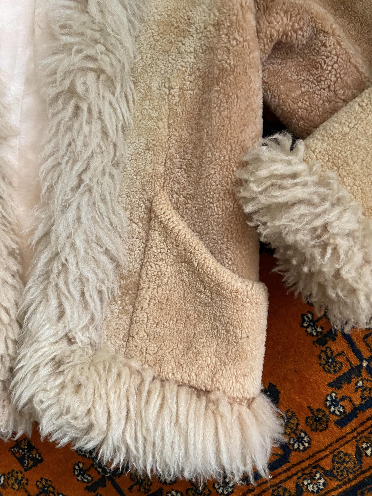 Vintage 1970s Beige Afghan Coat