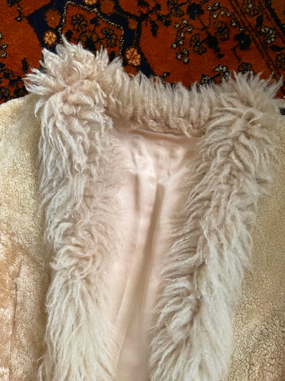 Vintage 1970s Beige Afghan Coat