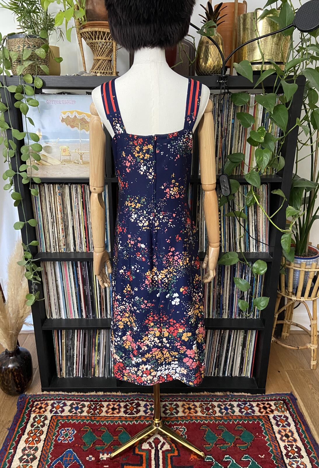 Vintage 1970s Navy Print Sundress