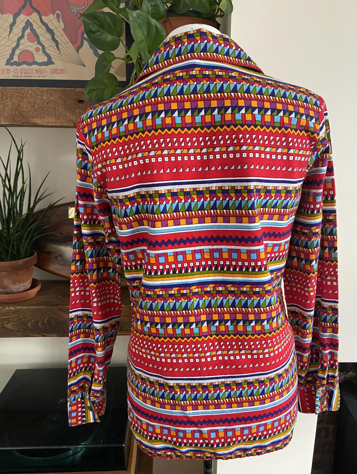 Vintage 1970s Aztec Print Top