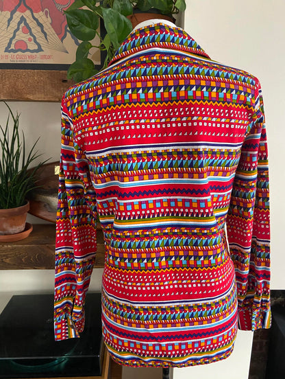 Vintage 1970s Aztec Print Top