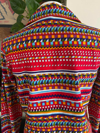 Vintage 1970s Aztec Print Top