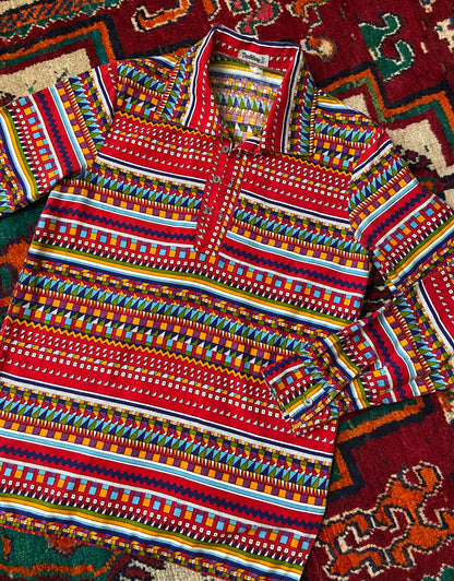 Vintage 1970s Aztec Print Top