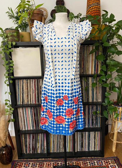 Vintage 1970s Homemade Polka Dot Dress