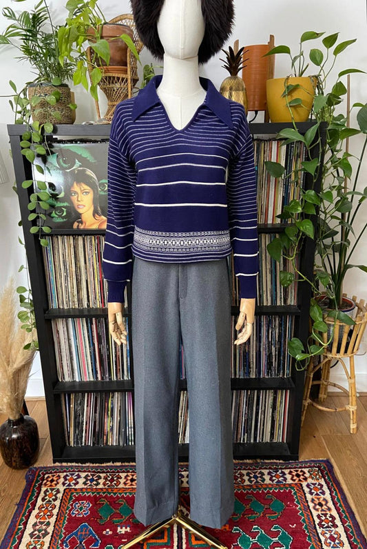 Vintage 1970s Grey Levis Straight Leg Trousers W28