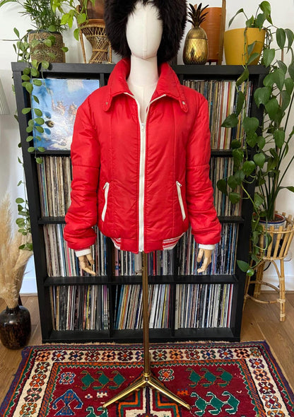 Vintage 1970s Red Puffer Ski Jacket