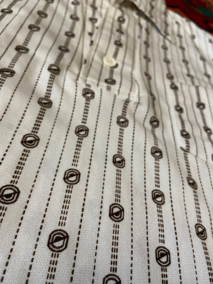 Vintage 1970s Japanese Cream & Beige Jersey Top