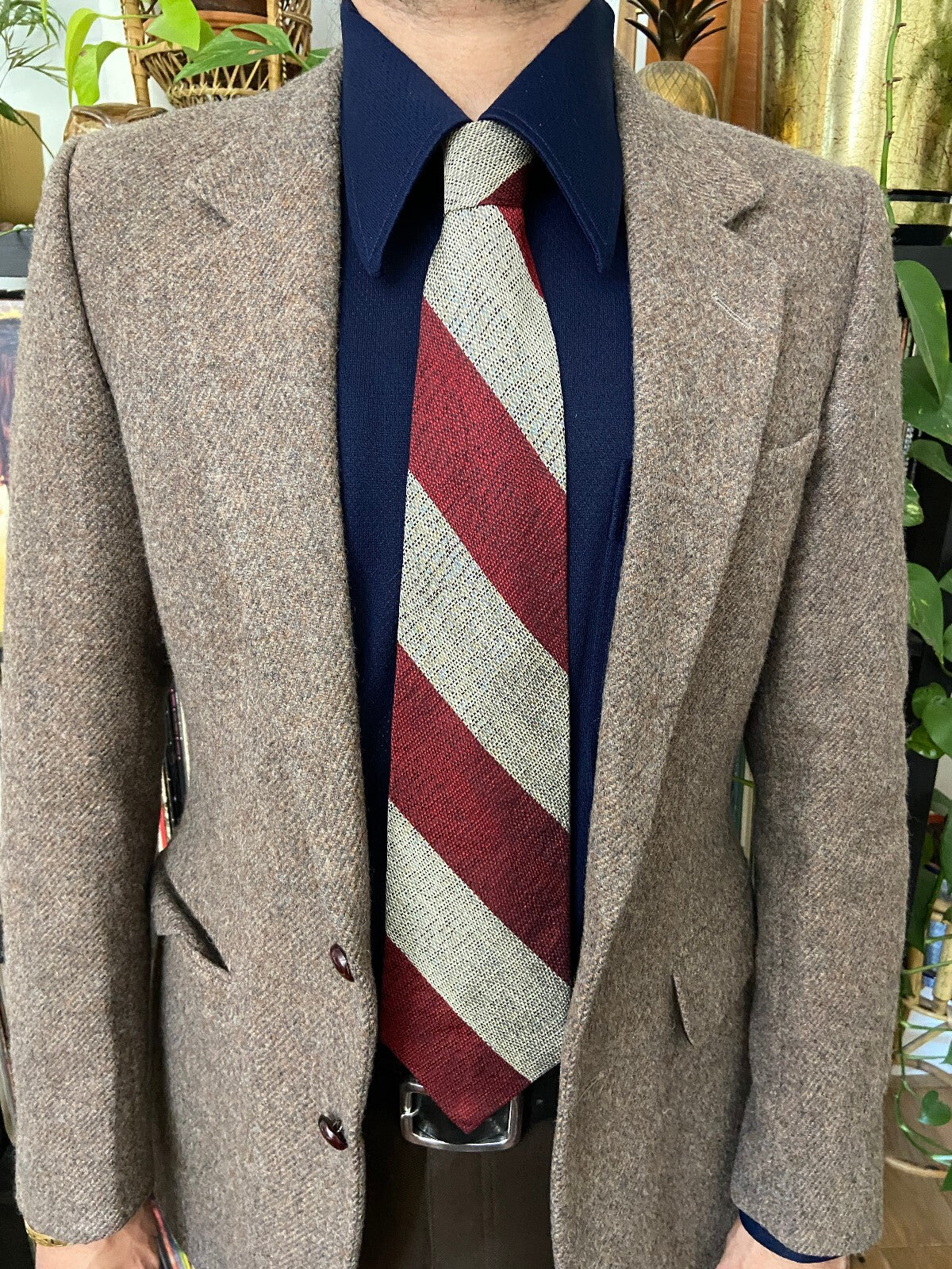 Vintage 1970s Striped American Silk Tie