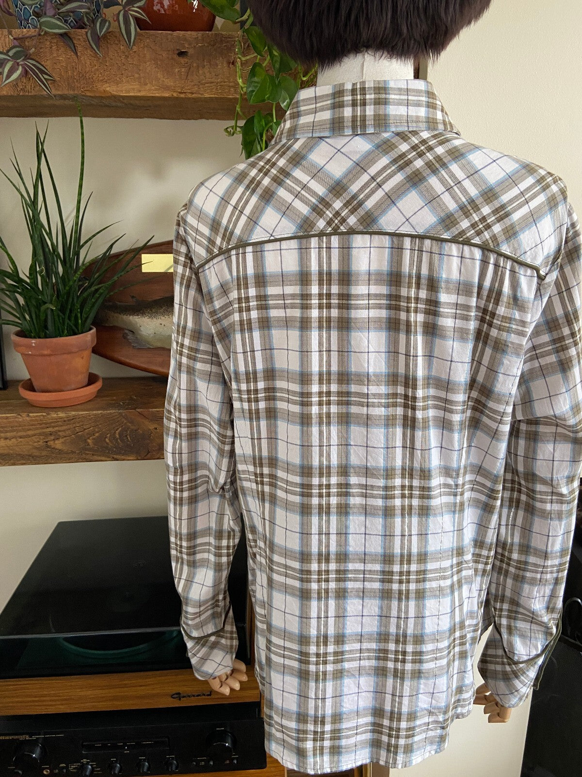 Vintage Y2K White & Khaki Western Shirt